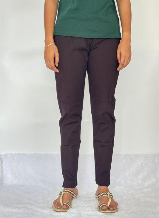 Liva certified Women’s Lycra stretch pants Coffee Brown