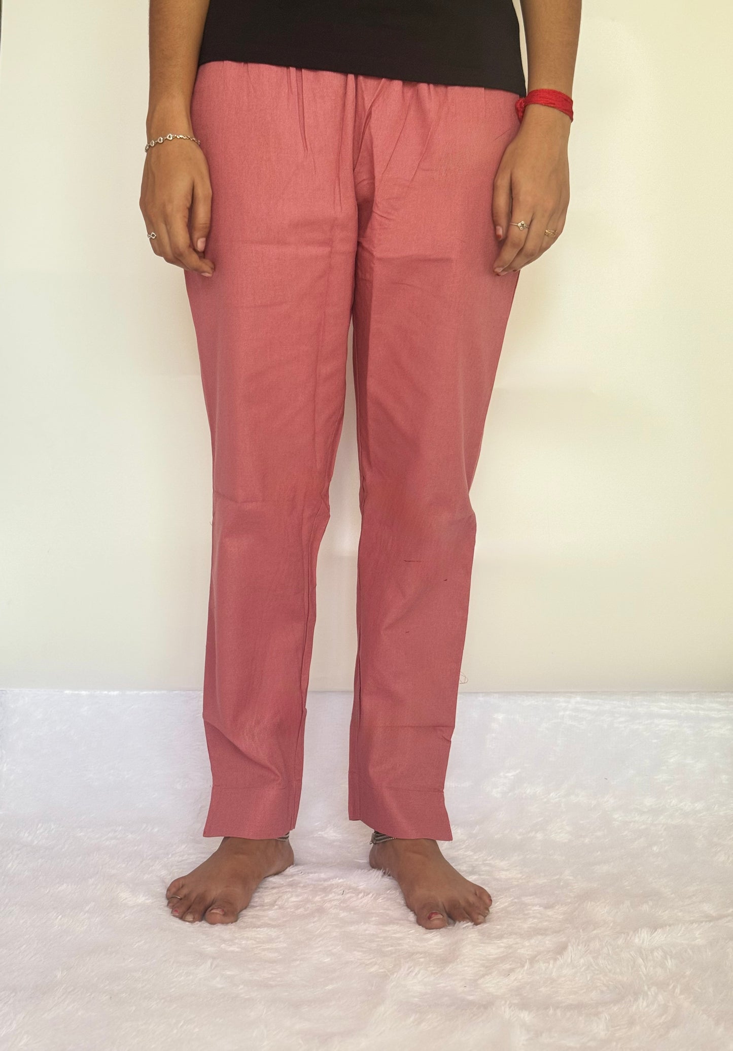 Rose taupe Cotton Straight pant