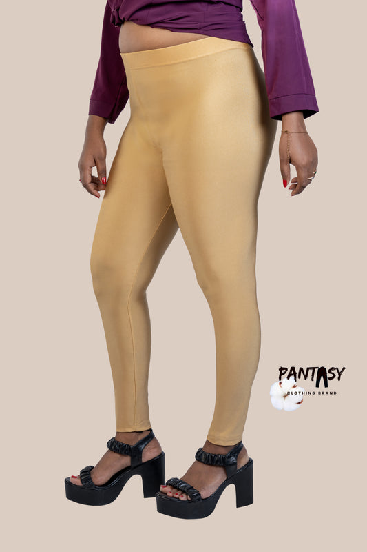 Women's Shimmer Ankle Leggings Gold