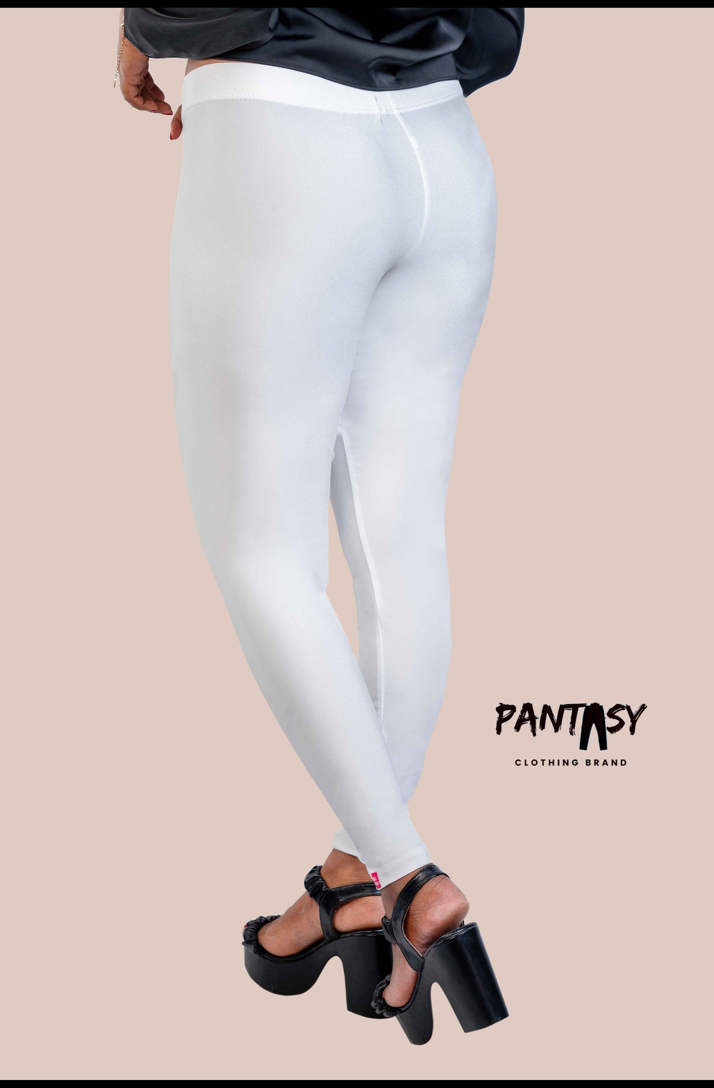 White Shimmer Ankle Leggings