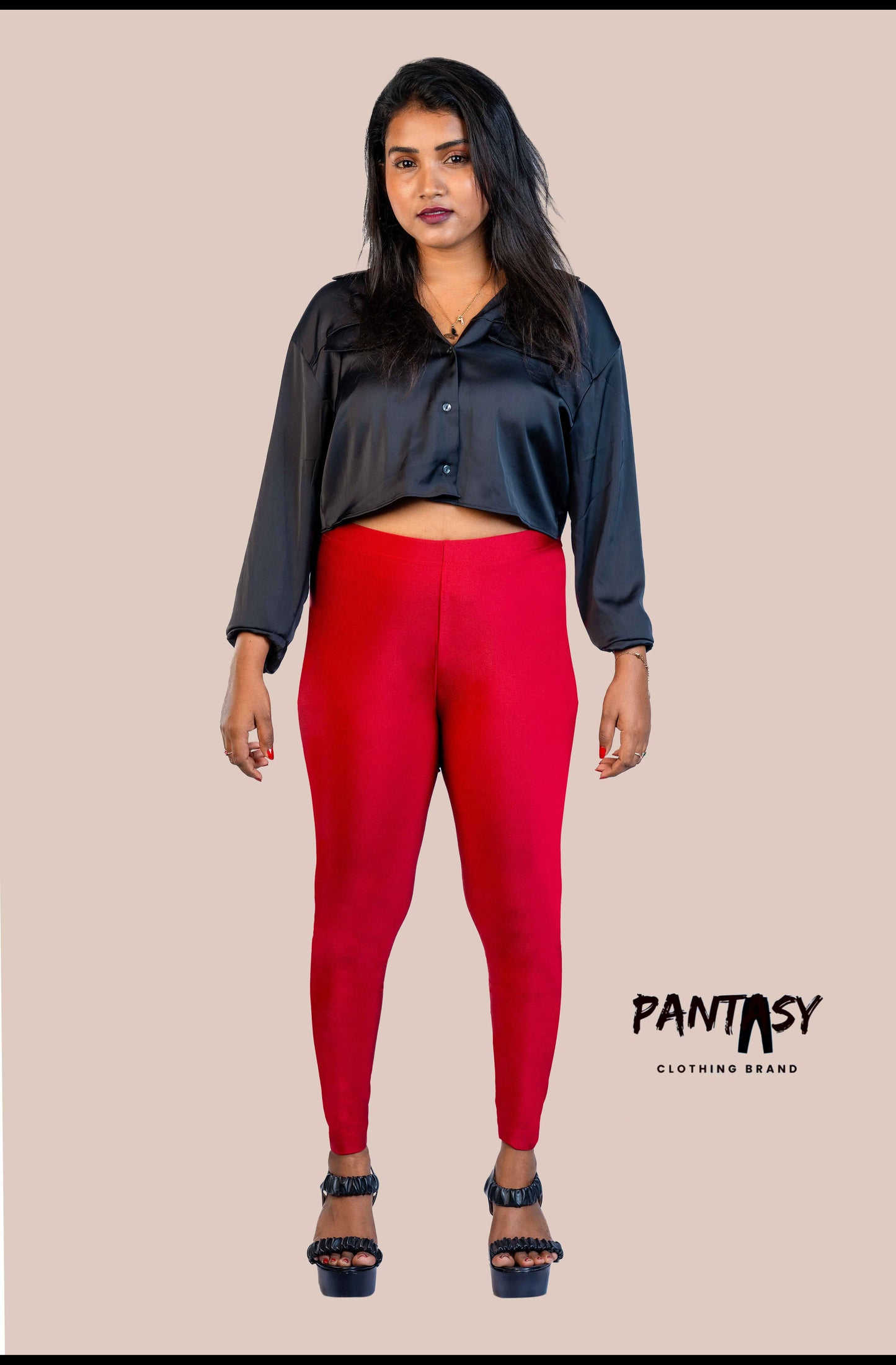 Cherry Shimmer Ankle Leggings