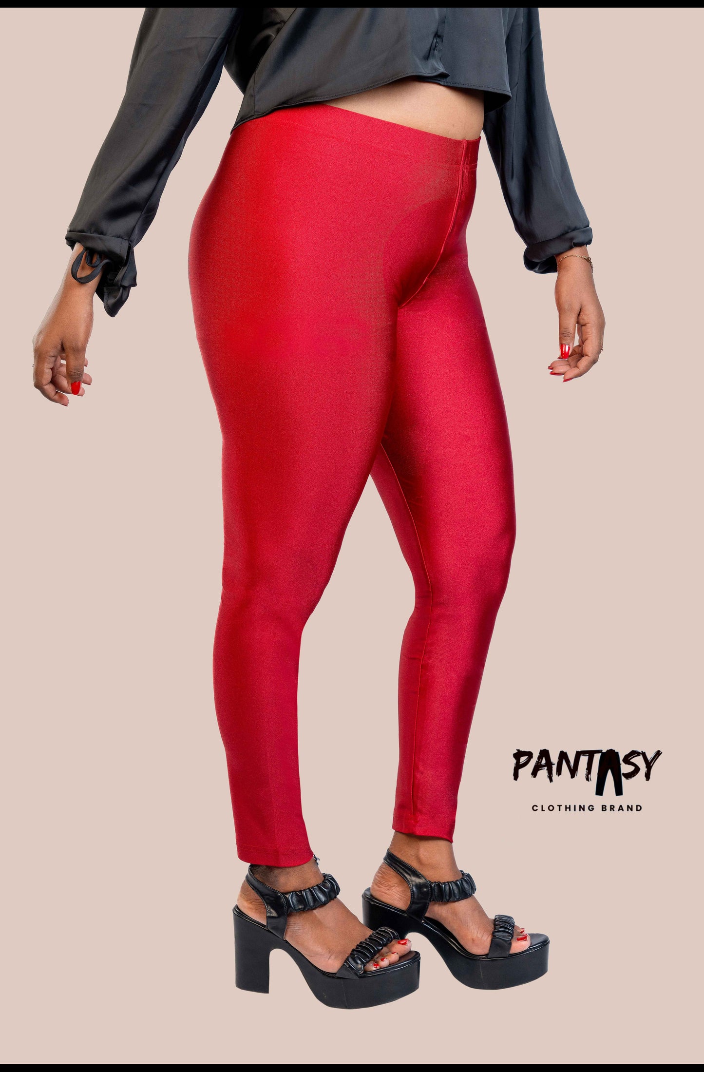 Cherry Shimmer Ankle Leggings