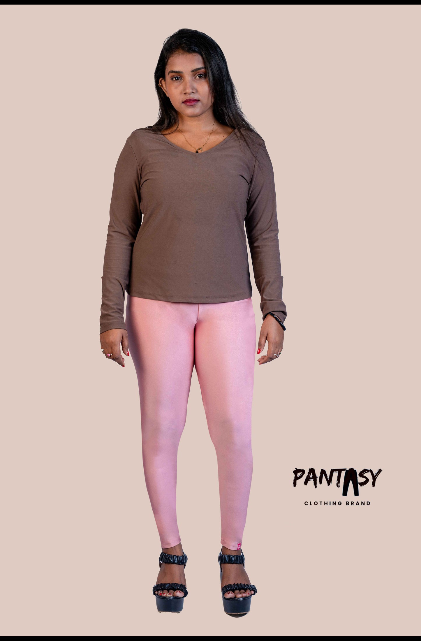 Rose Shimmer Ankle Leggings