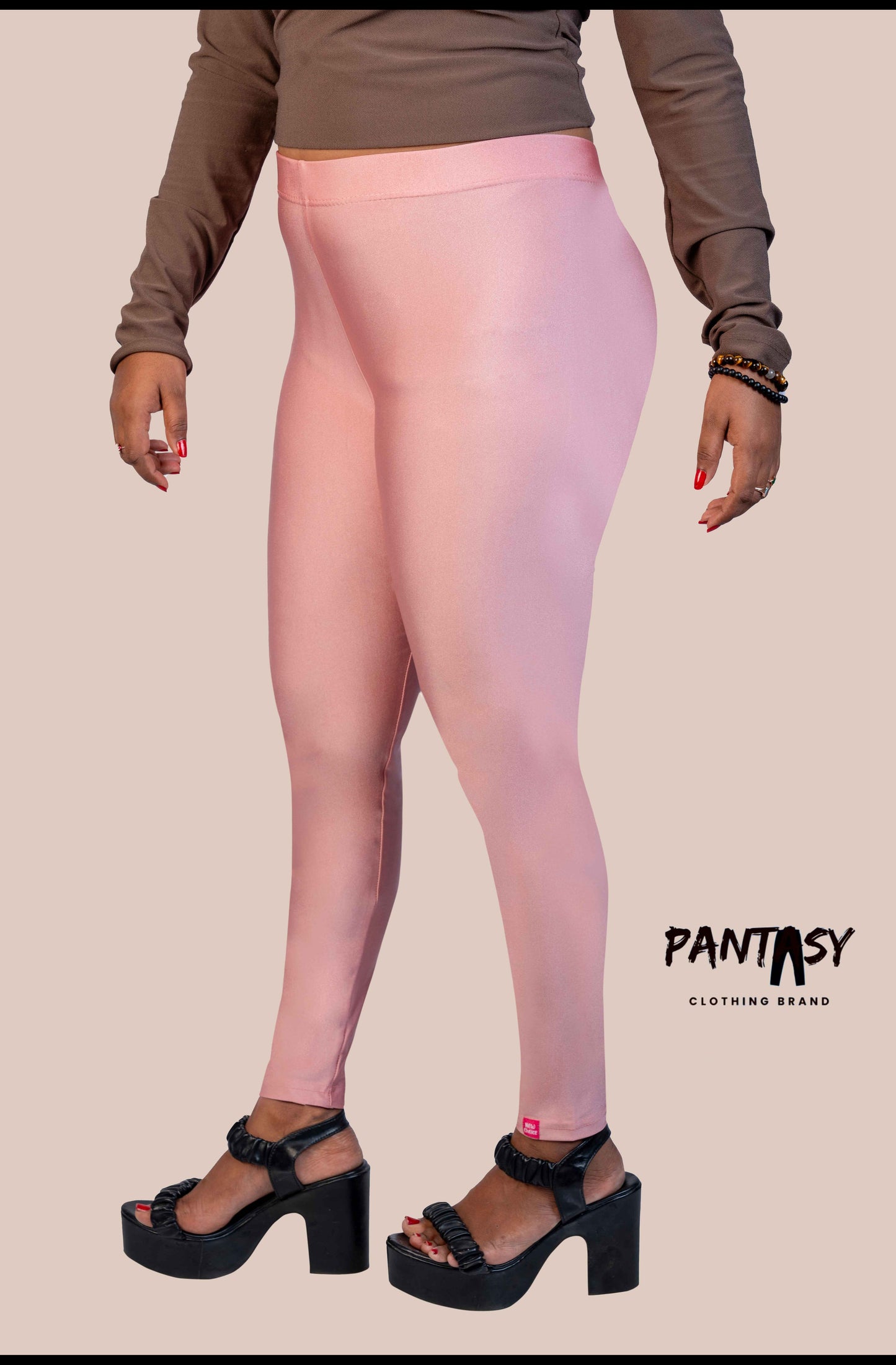 Rose Shimmer Ankle Leggings