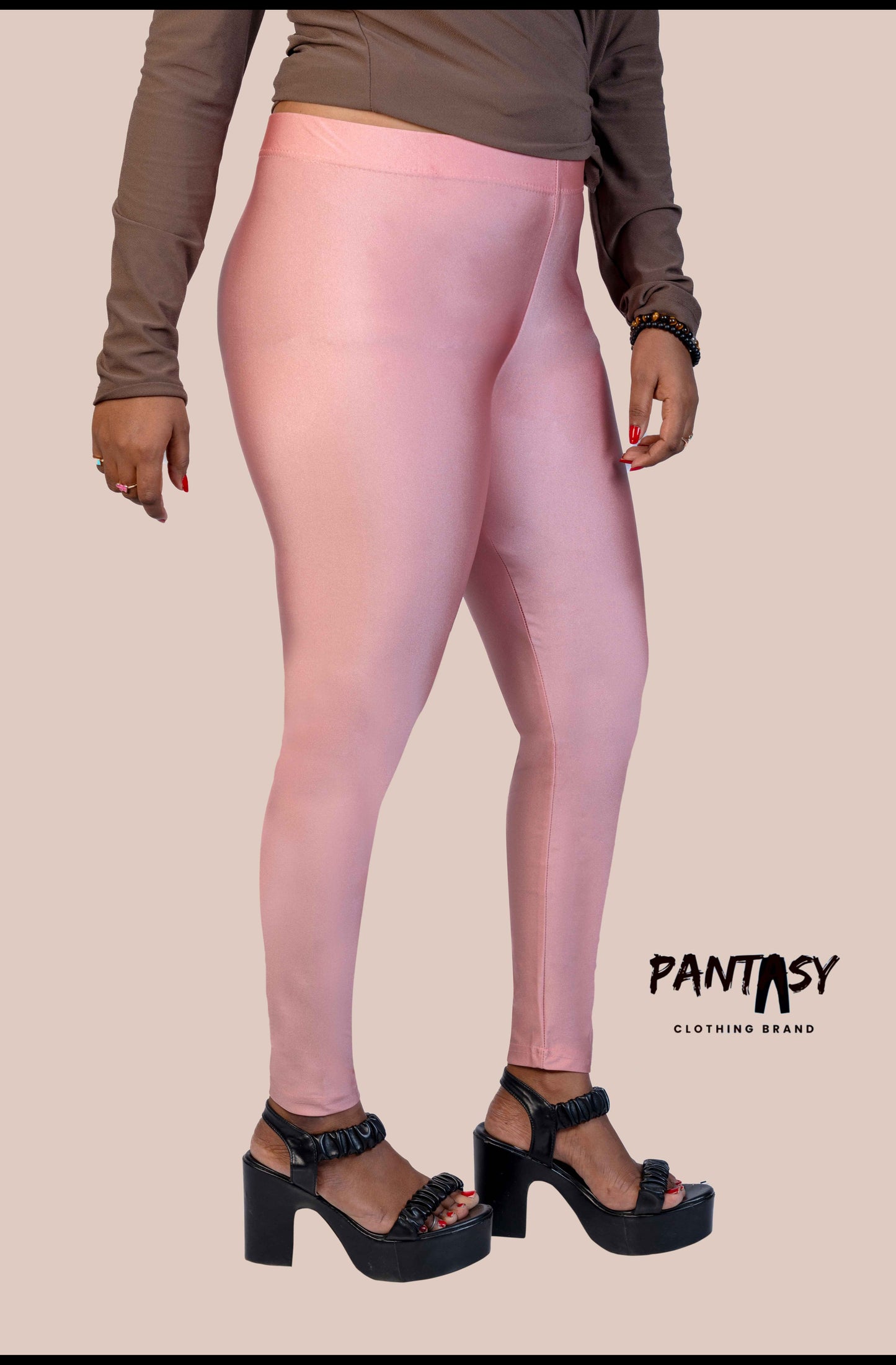 Rose Shimmer Ankle Leggings