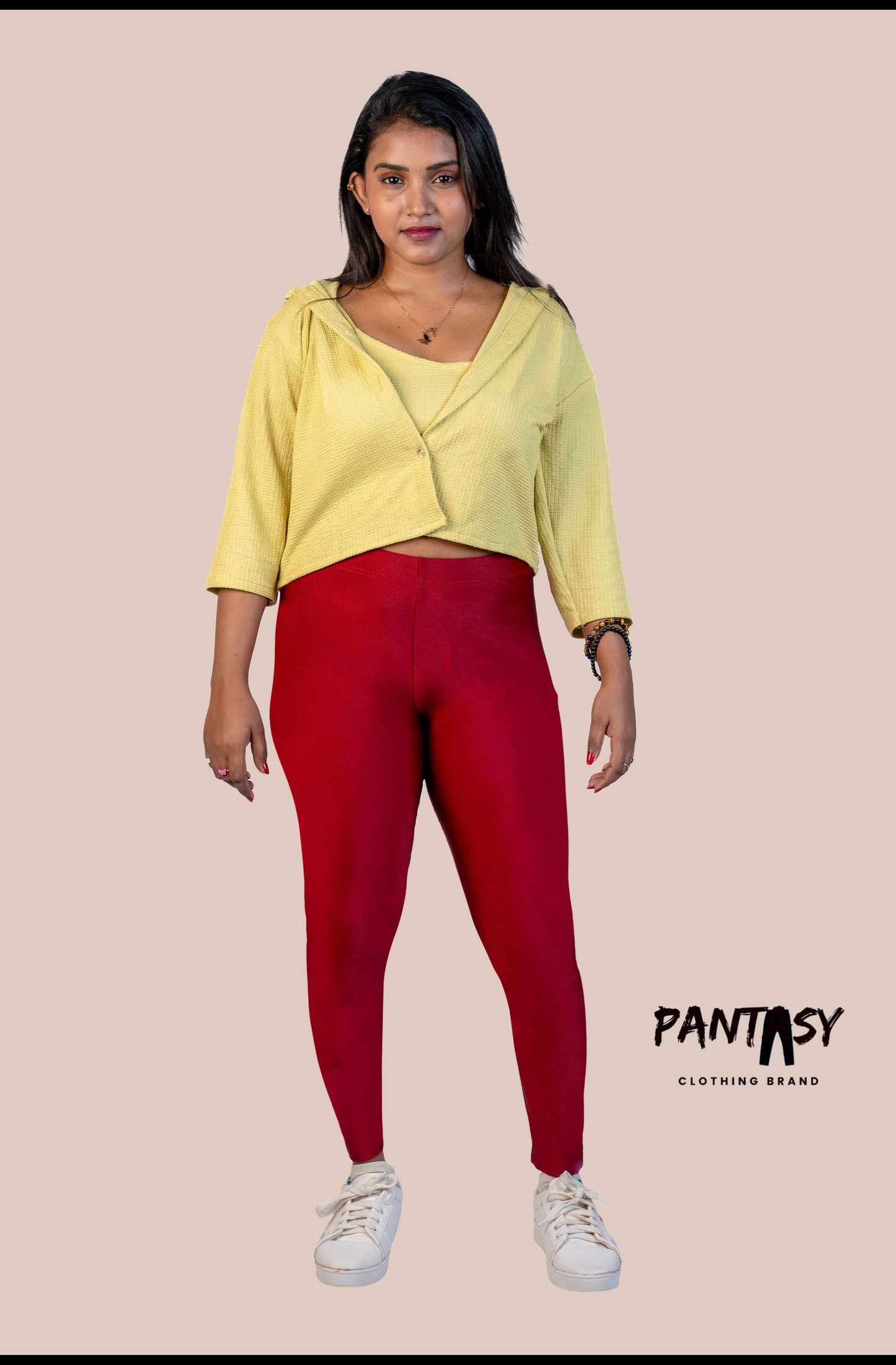 Maroon Shimmer Ankle Leggings