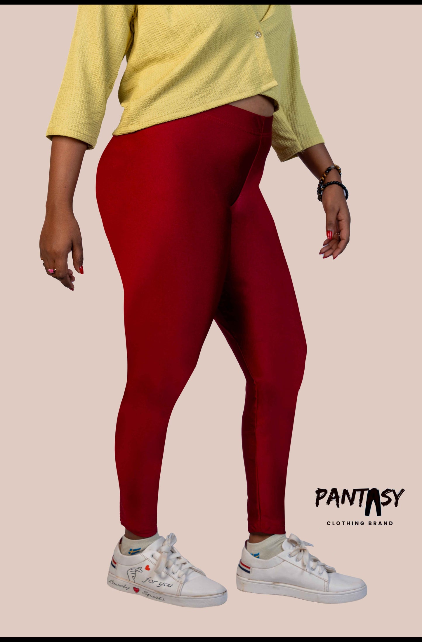 Maroon Shimmer Ankle Leggings