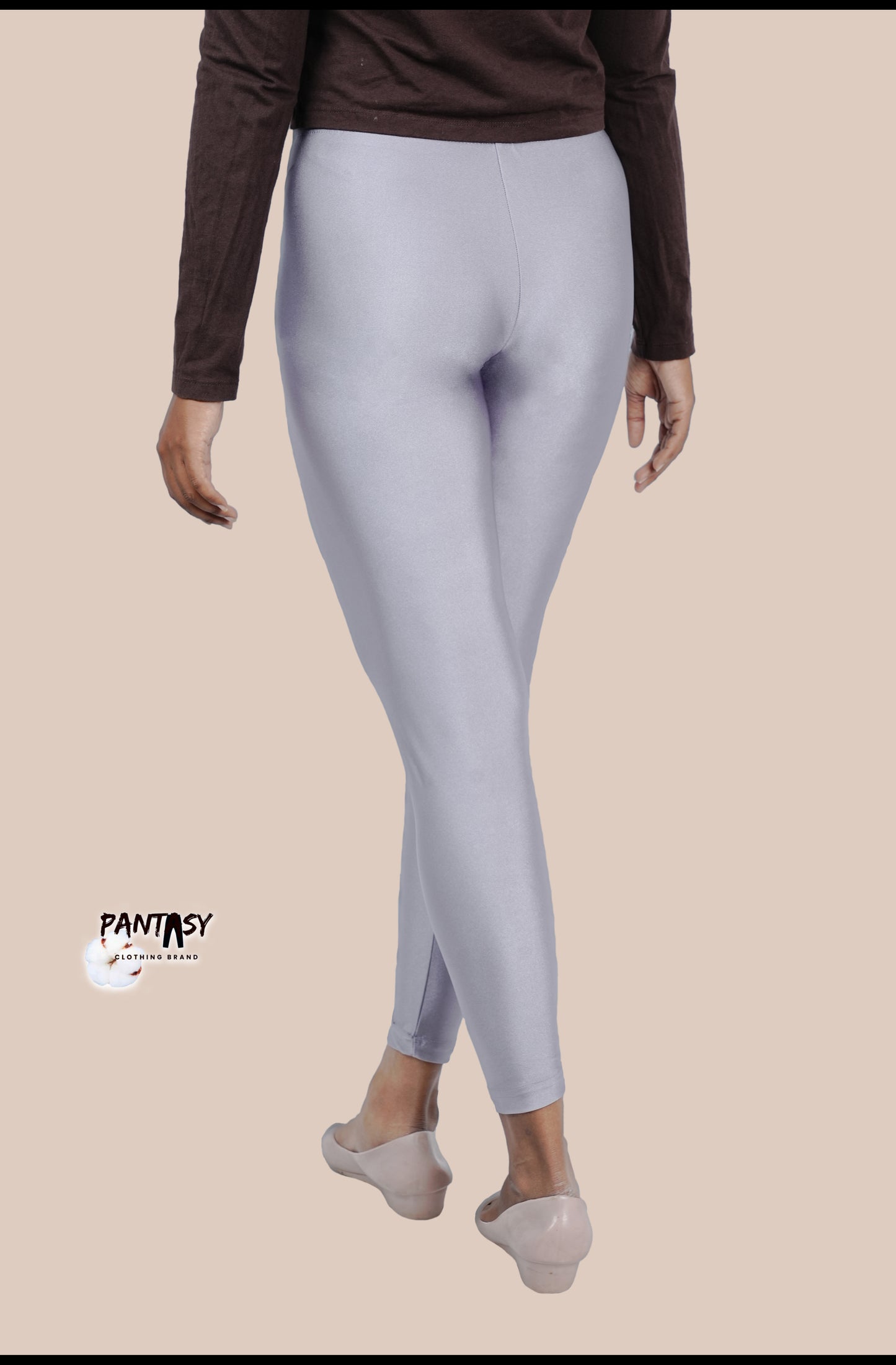 Purple Gray Shimmer Ankle Leggings