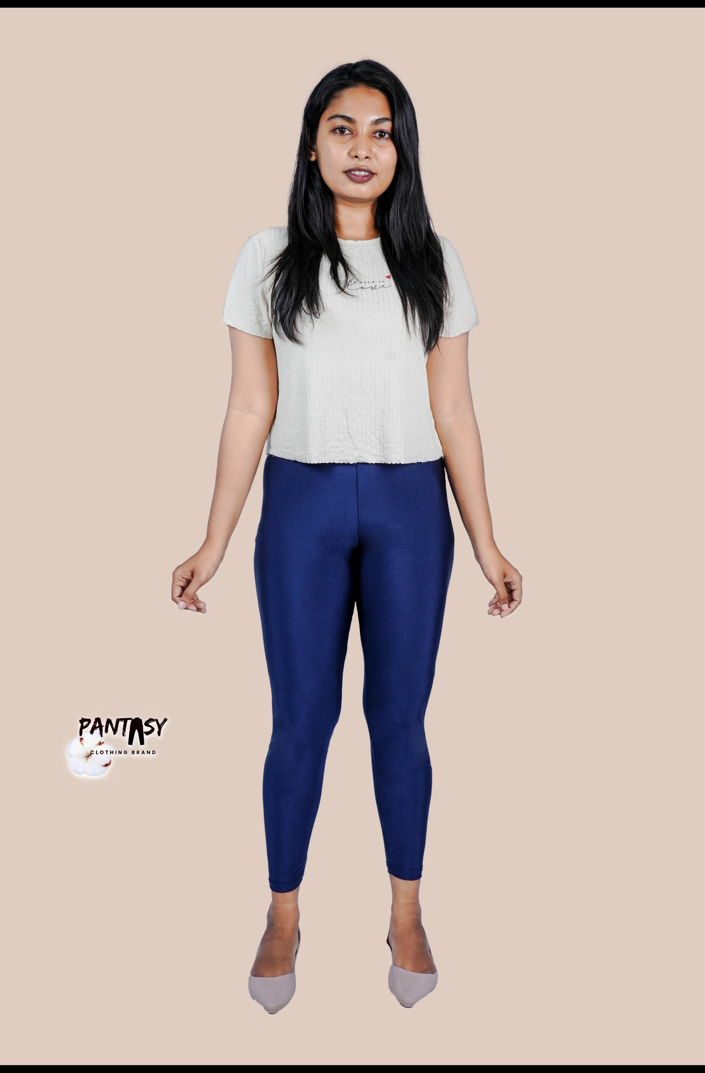 Navy Shimmer Ankle Leggings