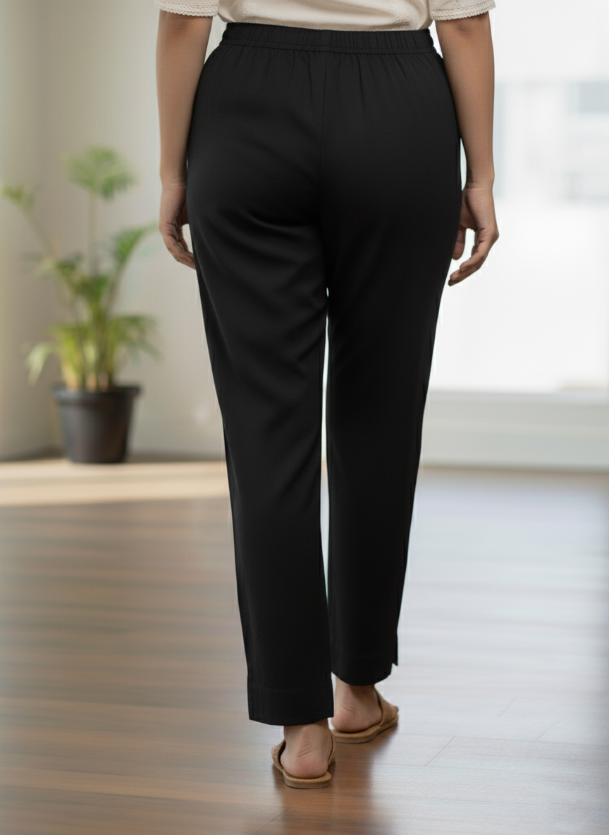 Womens's Cotton Straight pant Black