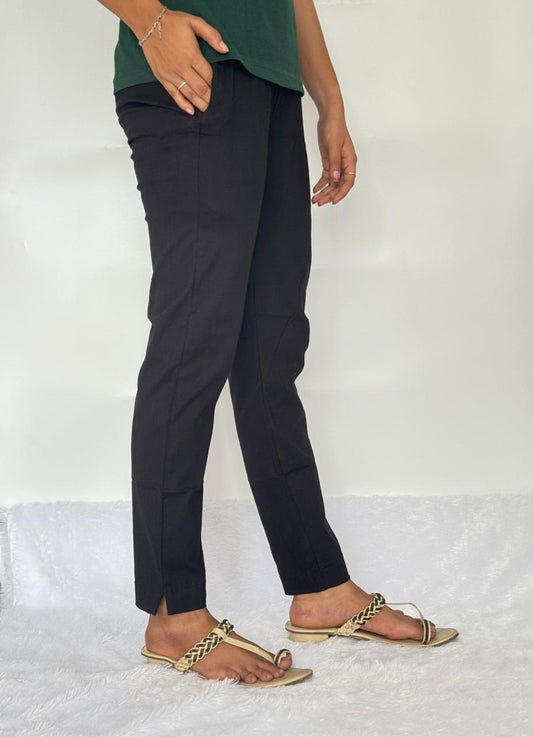 Liva certified Women’s Lycra stretch pants  Black
