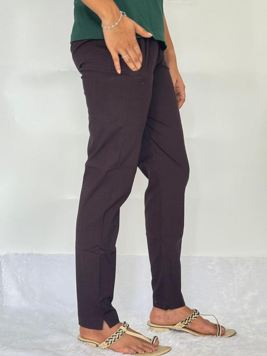 Liva certified Women’s Lycra stretch pants Coffee Brown