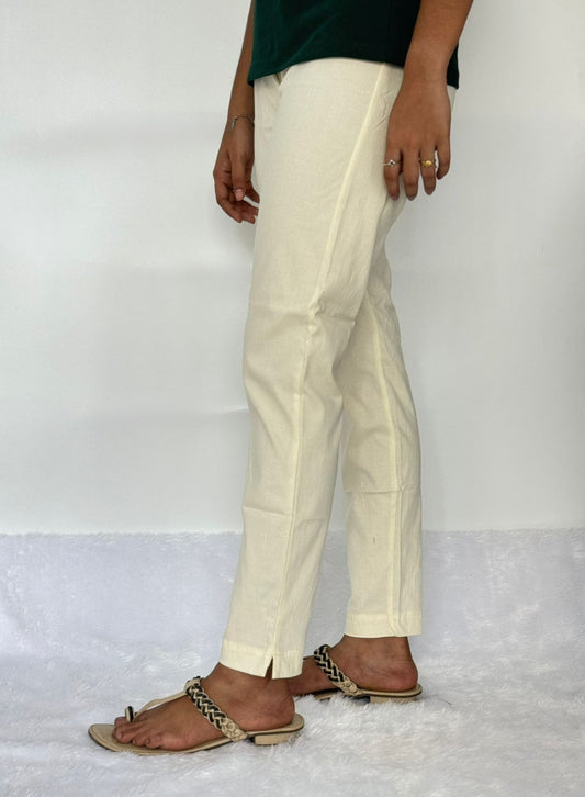 Liva certified Women’s Lycra stretch pants Cream