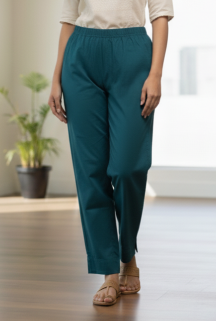 Womens's Cotton Straight pant Teal