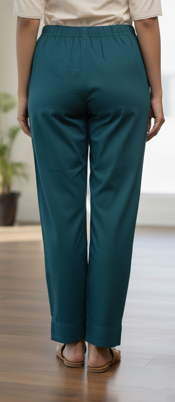 Womens's Cotton Straight pant Teal