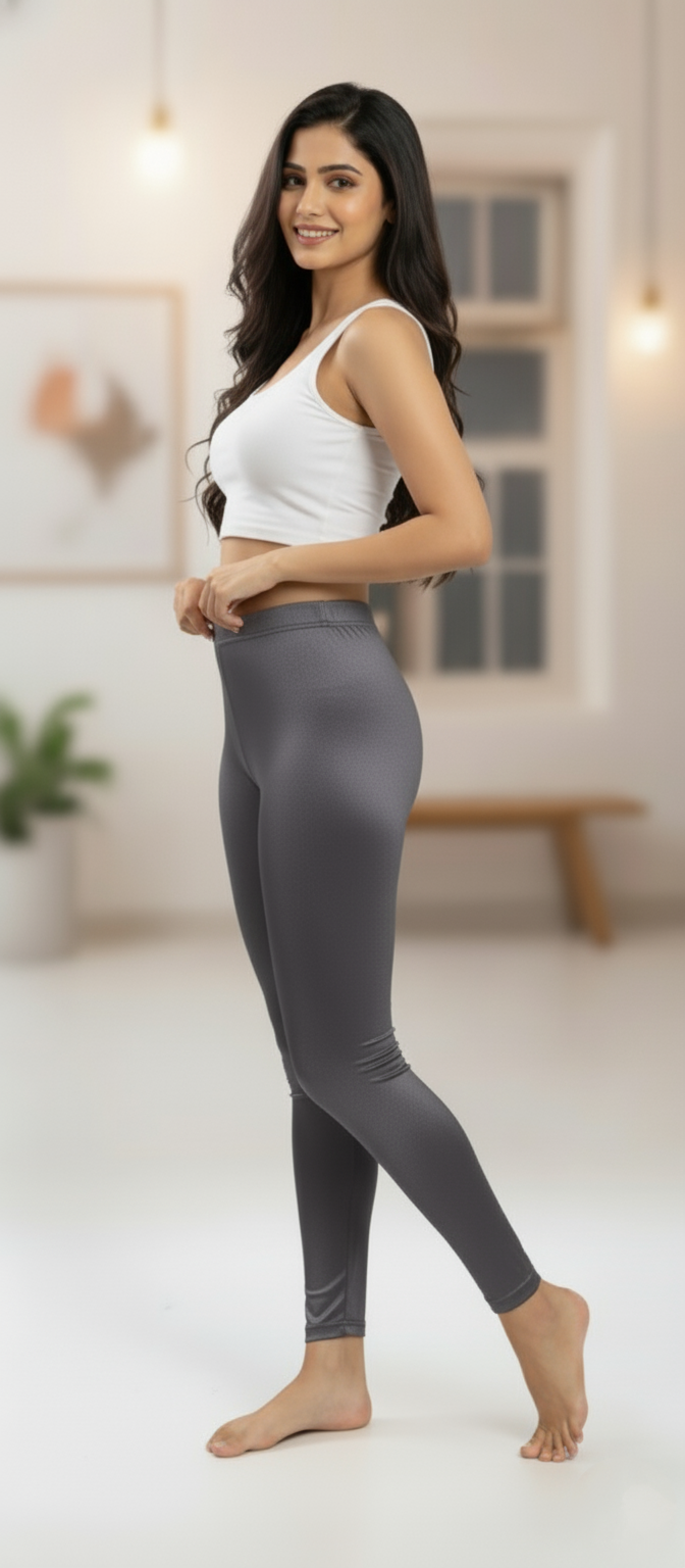Women's Shimmer Ankle Leggings Steel Grey