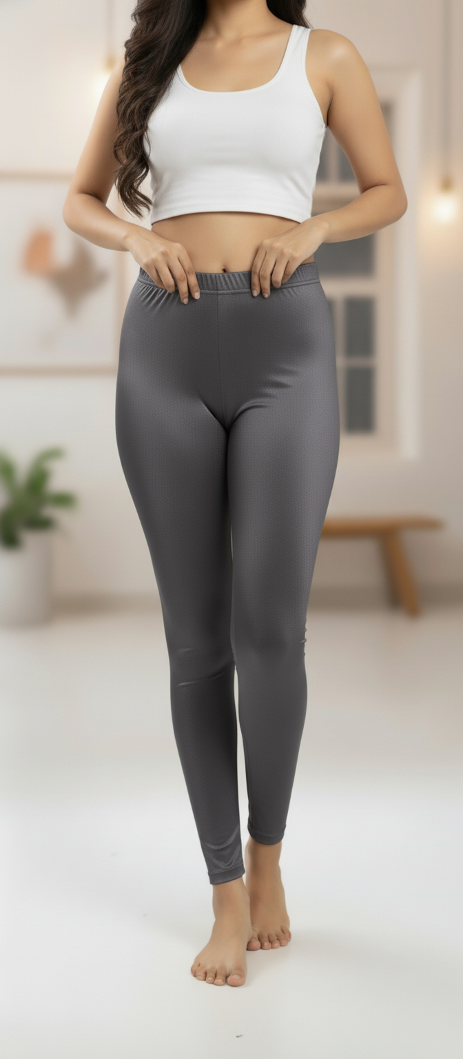 Women's Shimmer Ankle Leggings Steel Grey