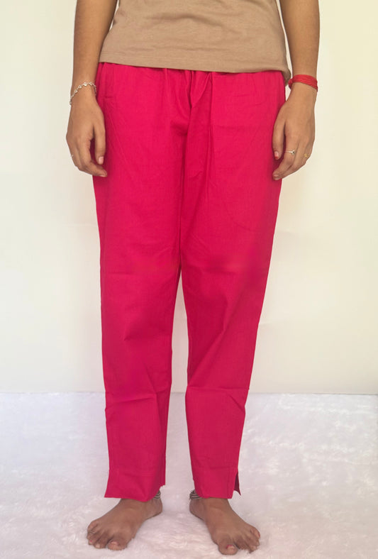 Rani Pink Cotton Straight pant