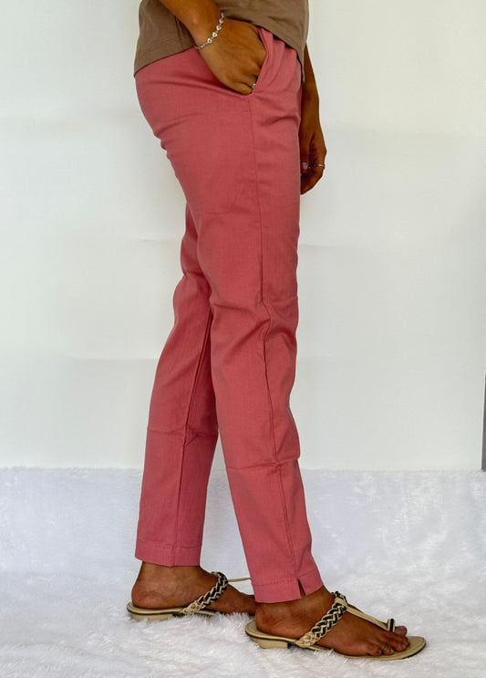 Liva certified Women’s Lycra stretch pants  Rose Taupe