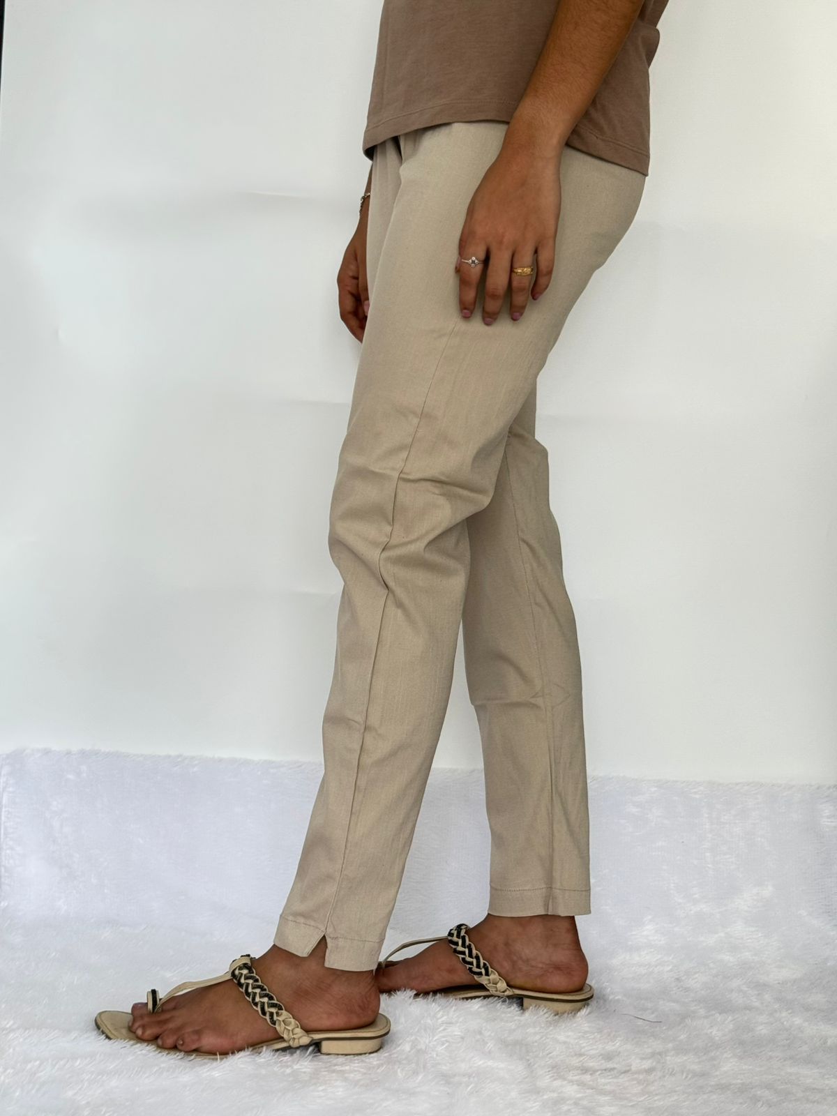 Liva certified Women’s Lycra stretch pants Sand Beige