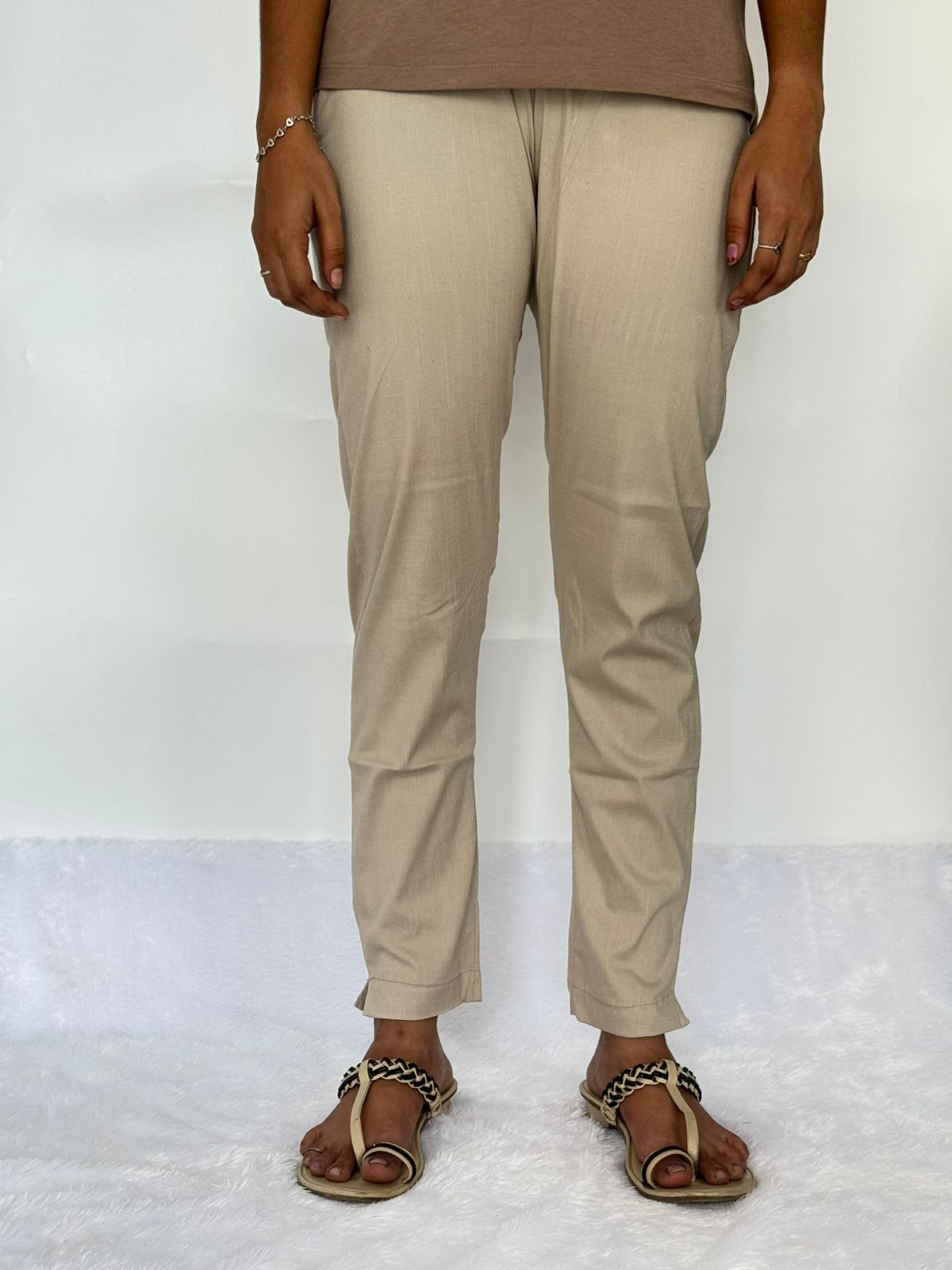 Liva certified Women’s Lycra stretch pants Sand Beige