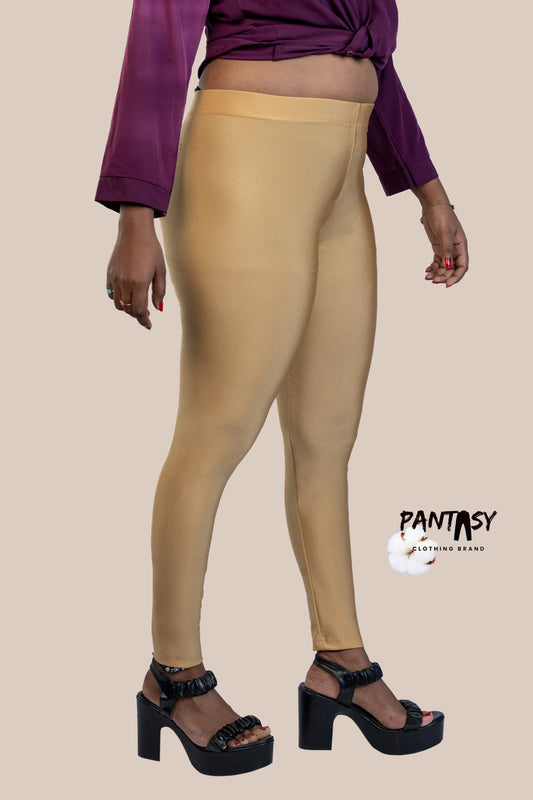 Women's Shimmer Ankle Leggings Gold