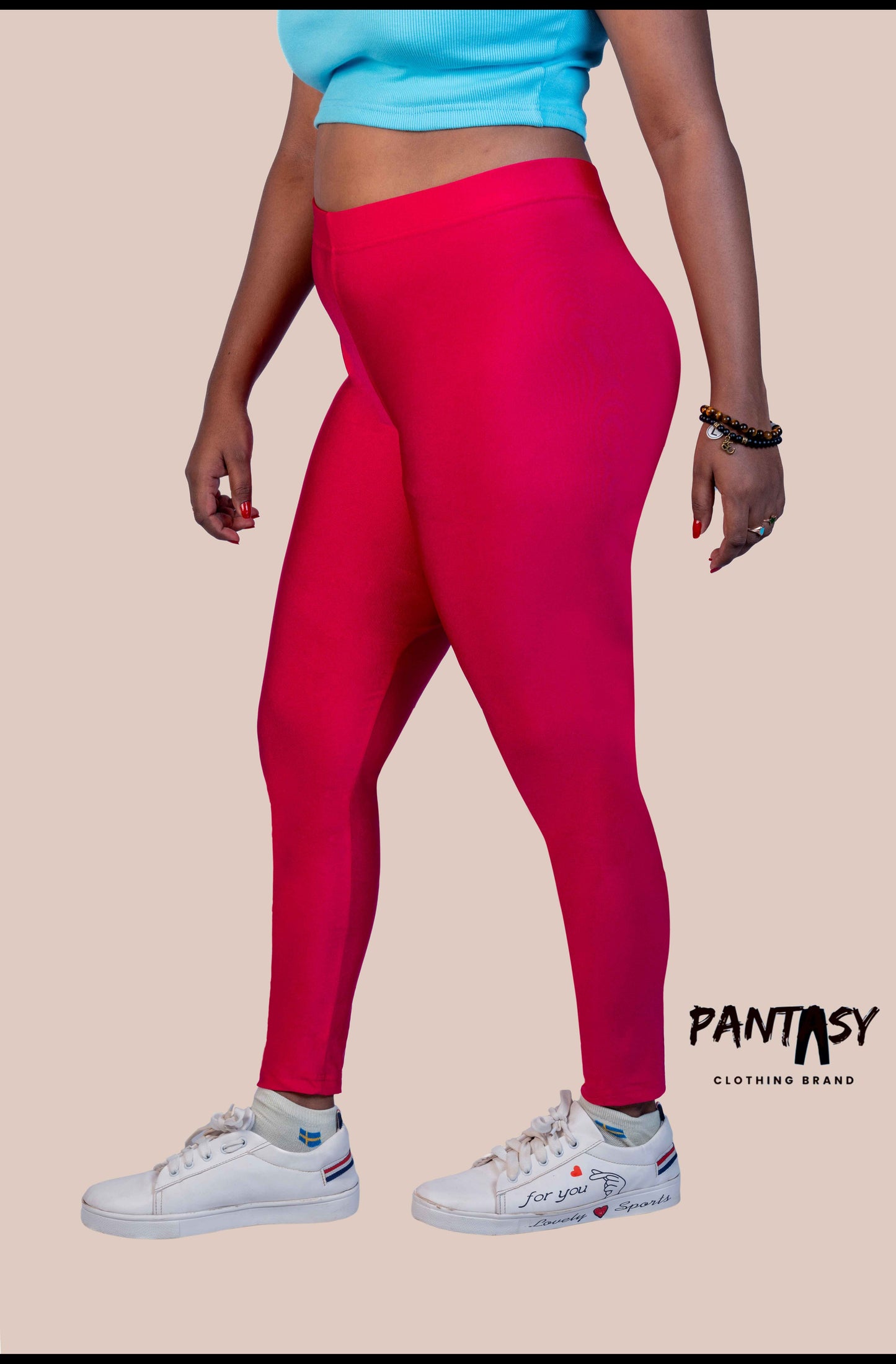 Rani-Pink Shimmer Ankle Leggings