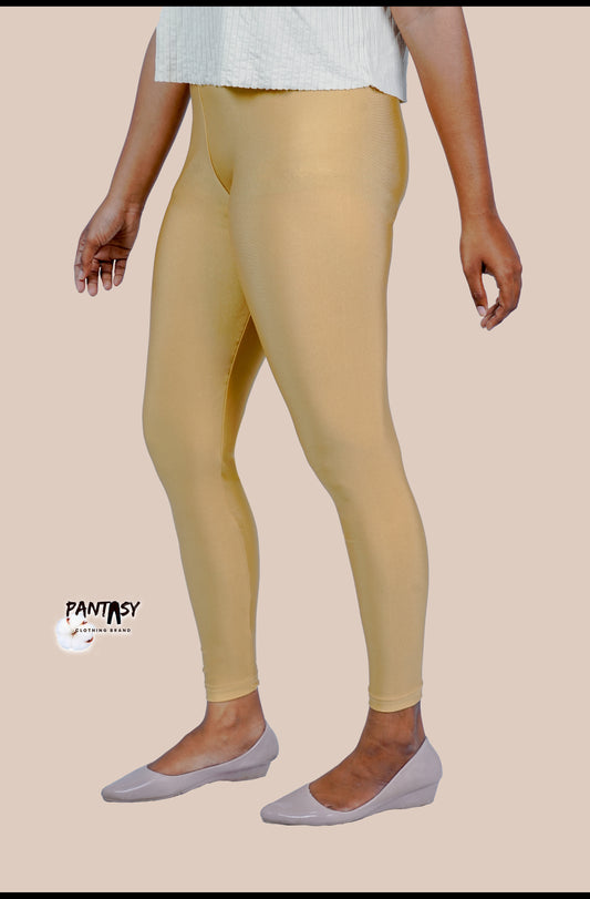 Women's Shimmer Ankle Leggings Light Gold