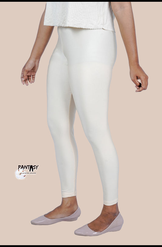 Women's Shimmer Ankle Leggings Cream