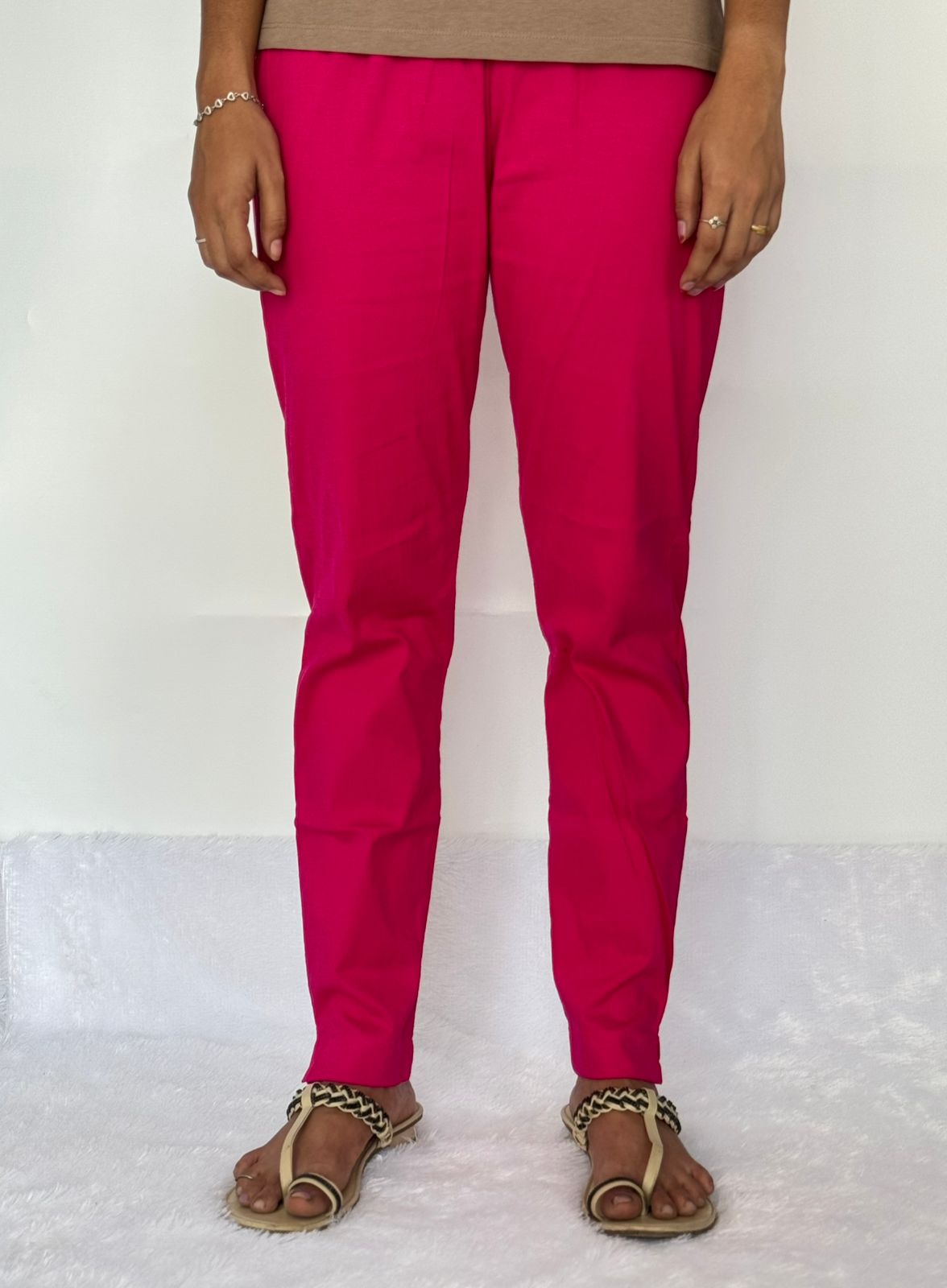 Liva certified Women’s Lycra stretch pants Rani Pink