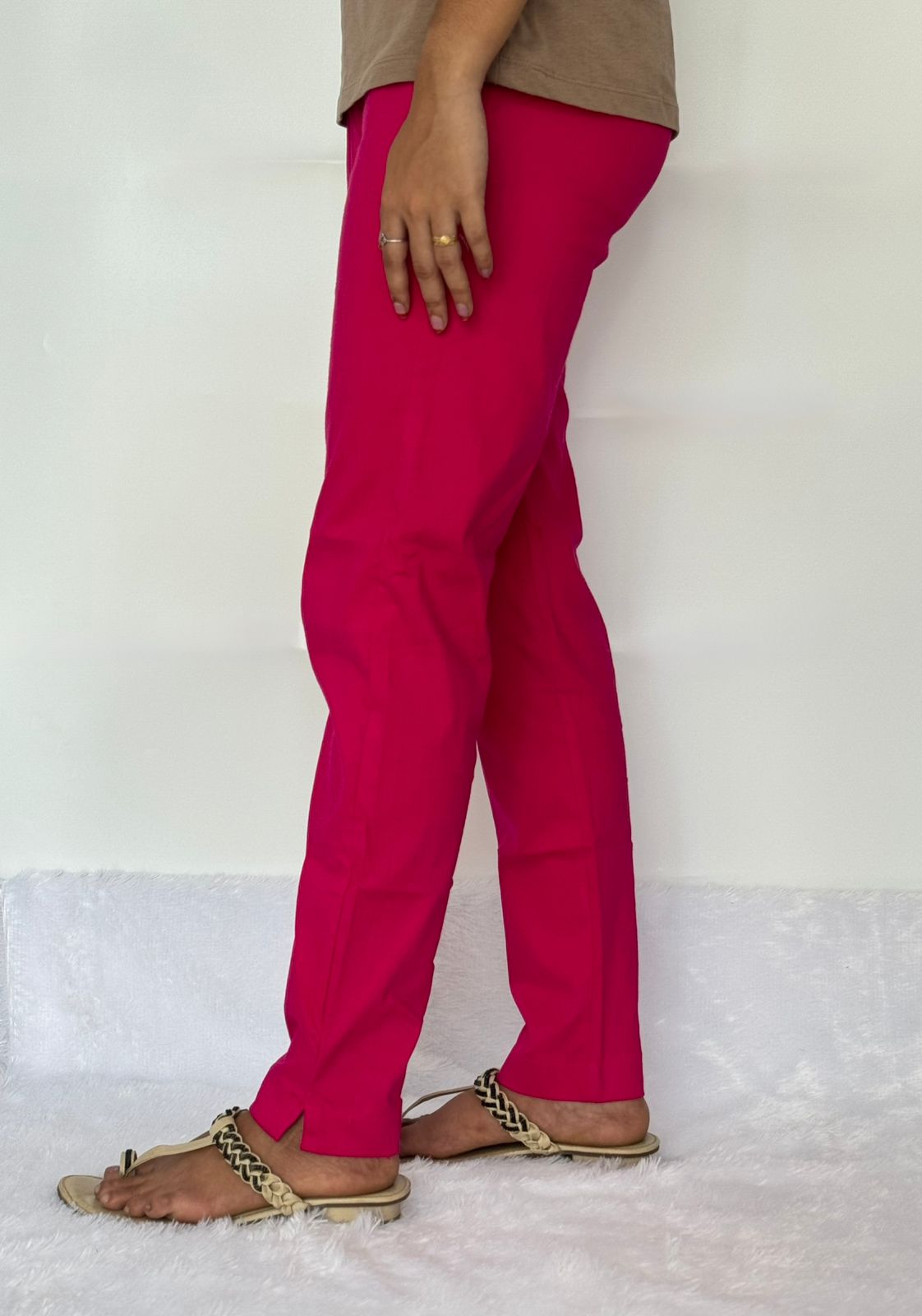 Liva certified Women’s Lycra stretch pants Rani Pink