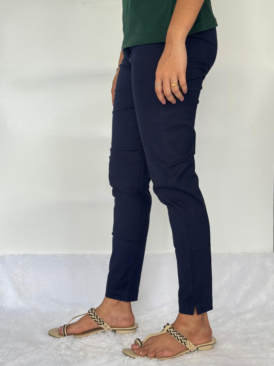Liva certified Women’s Lycra stretch pants Navy Blue